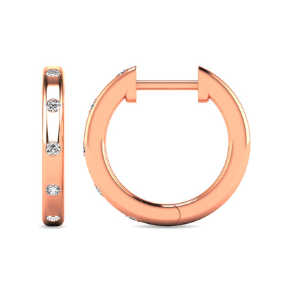 Diamond 1/10 Ct.tw Hoop Earrings in 10K Rose Gold