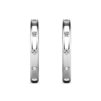 Diamond 1/10 Ct.tw Hoop Earrings in 10K White Gold