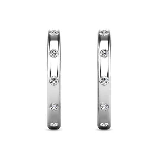 Diamond 1/10 Ct.tw Hoop Earrings in 10K White Gold