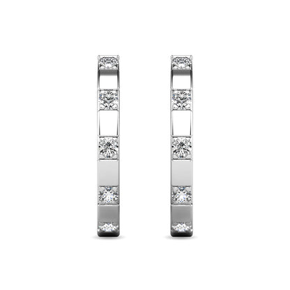Diamond 1/10 Ct.tw Hoop Earrings in 10K White Gold