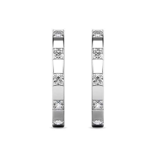 Diamond 1/10 Ct.tw Hoop Earrings in 10K White Gold
