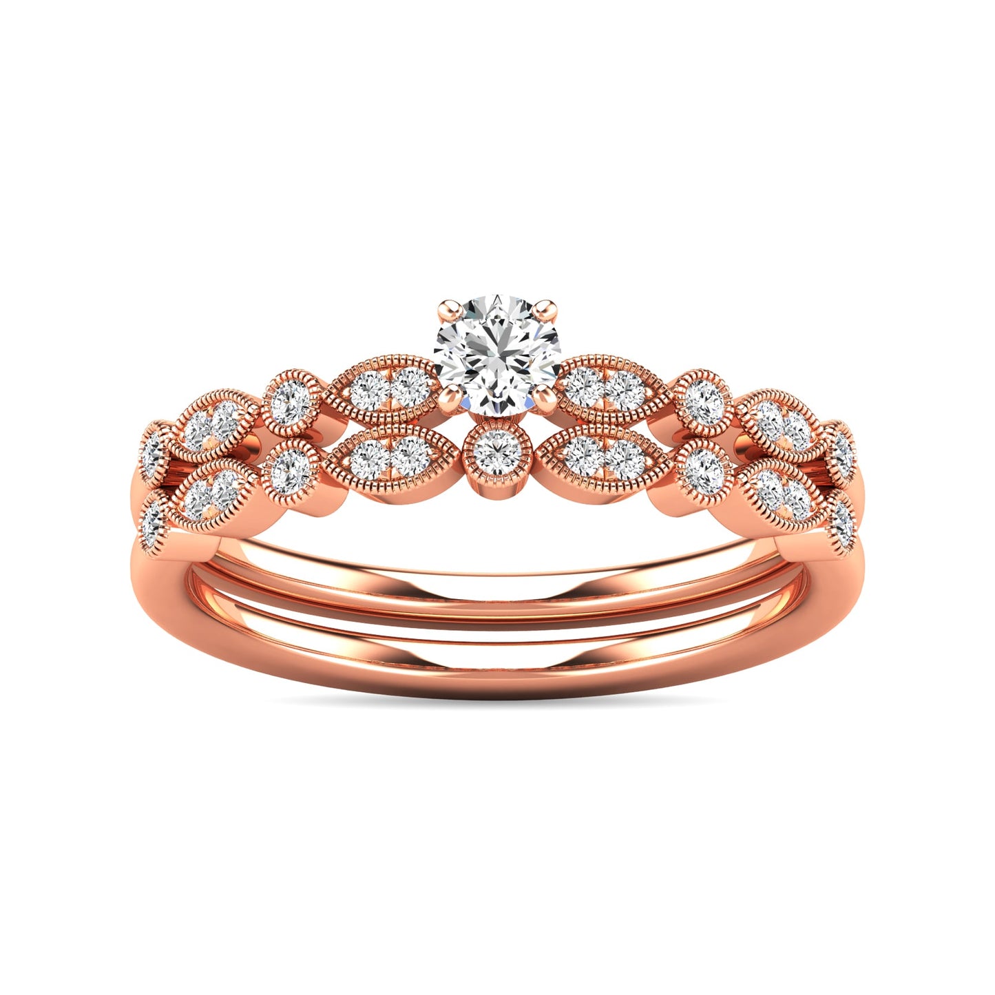 Diamond 1/3 Ct.tw Bridal Ring in 10K Rose Gold