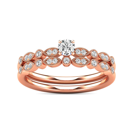 Diamond 1/3 Ct.tw Bridal Ring in 10K Rose Gold