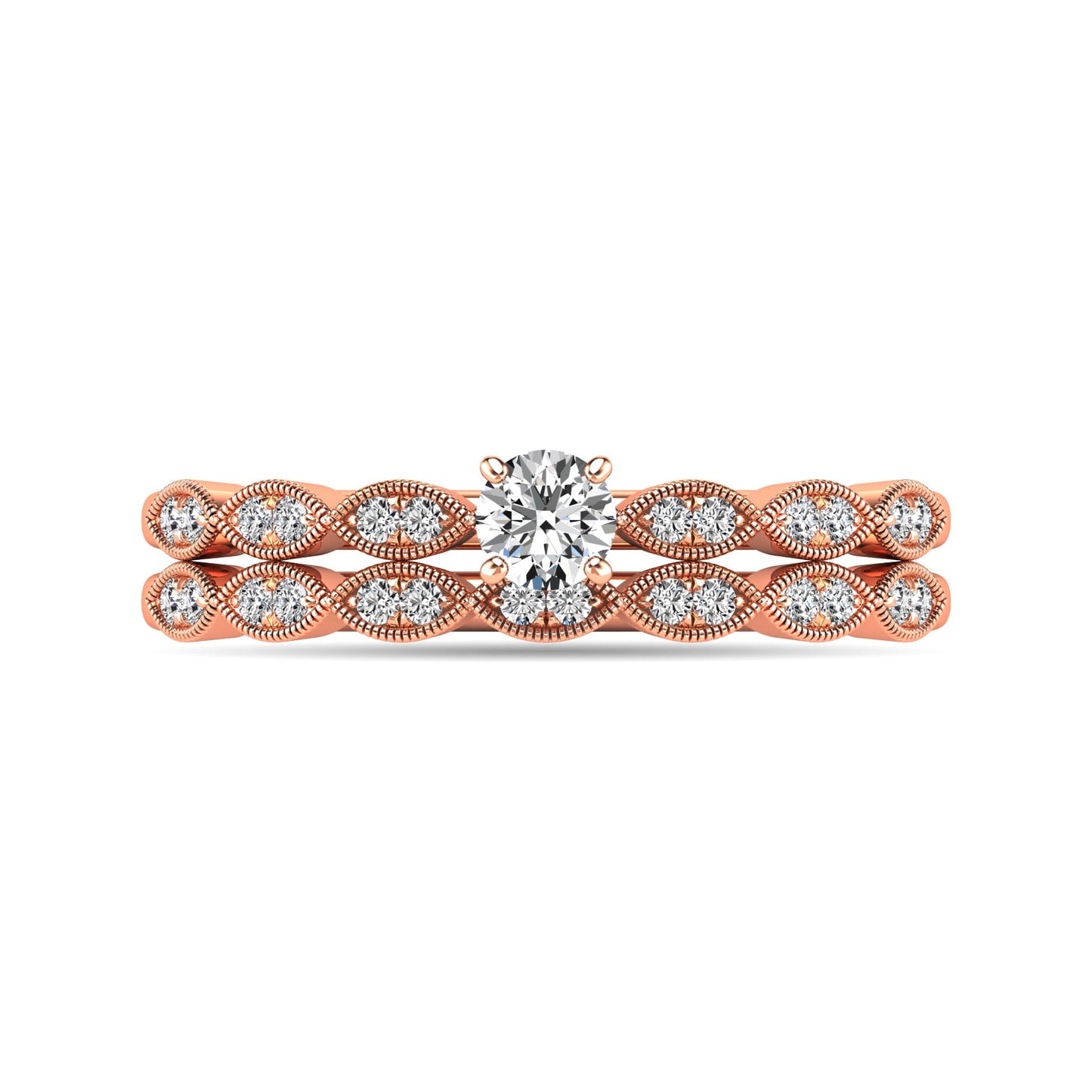 Diamond 1/3 Ct.tw Bridal Ring in 10K Rose Gold
