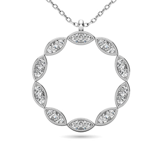 Diamond 1/10 Ct.tw Fashion Pendant in 10K White Gold