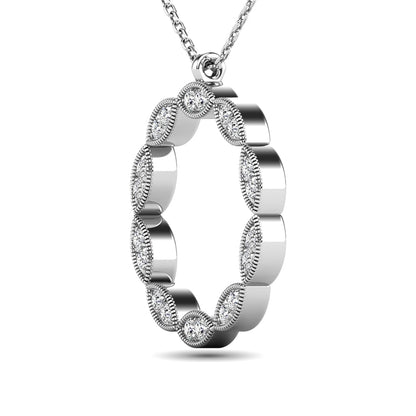 Diamond 1/10 Ct.tw Fashion Pendant in 10K White Gold