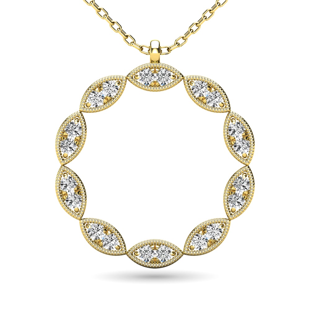 Diamond 1/10 Ct.tw Fashion Pendant in 10K Yellow Gold