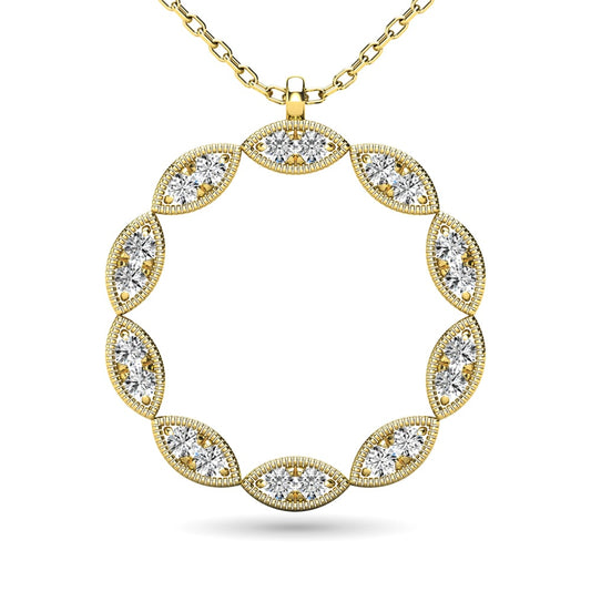 Diamond 1/10 Ct.tw Fashion Pendant in 10K Yellow Gold