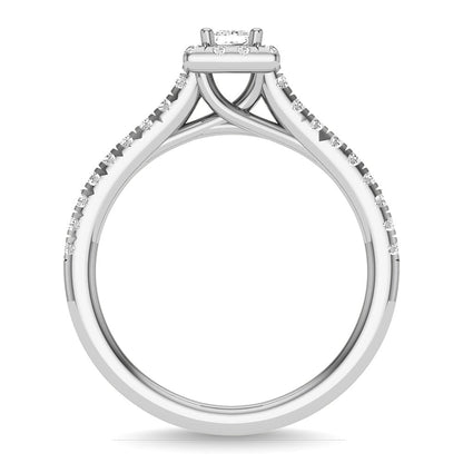 Diamond 3/4 Ct.Tw. Princess Cut Bridal Ring in 14K White Gold