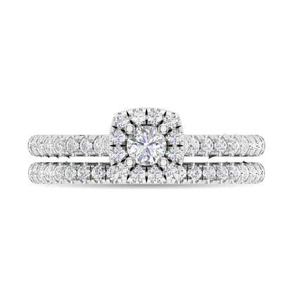 Diamond 3/4 Ct.Tw. Round Cut Bridal Ring in 14K White Gold