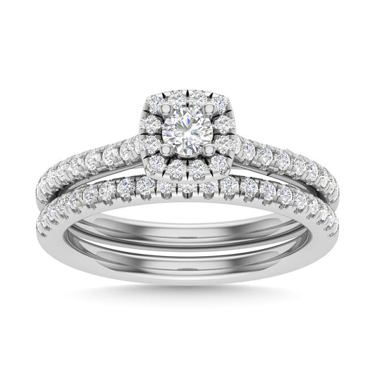 Diamond 3/4 Ct.Tw. Round Cut Bridal Ring in 14K White Gold