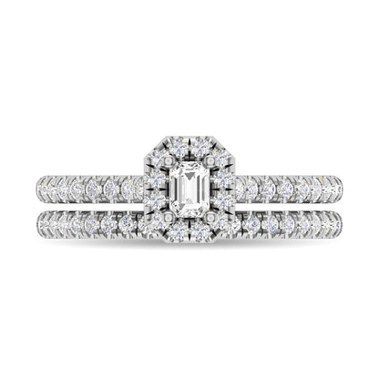 Diamond 3/4 Ct.Tw. Round Cut Bridal Ring in 14K White Gold