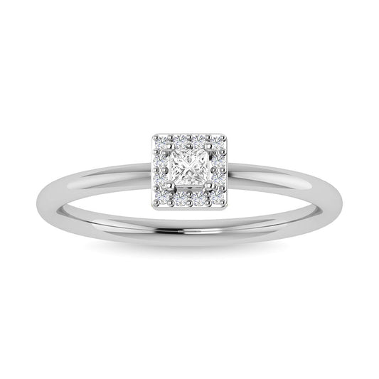 Diamond 1/6 Ct.Tw. Princess Promise Ring in 14K White Gold