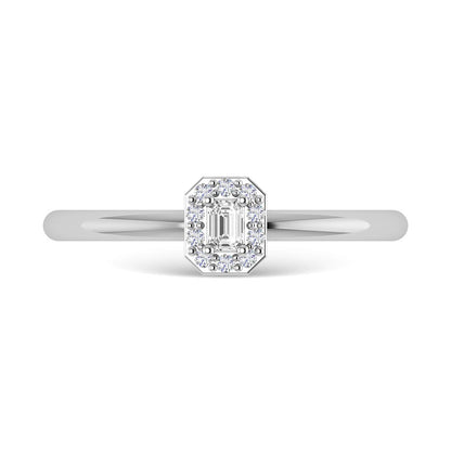 Diamond 1/6 Ct.Tw. Emerald Cut Promise Ring in 14K White Gold