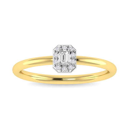 Diamond 1/6 Ct.Tw. Emerald Cut Promise Ring in 14K Two Tone Gold