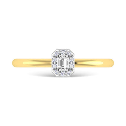 Diamond 1/6 Ct.Tw. Emerald Cut Promise Ring in 14K Two Tone Gold
