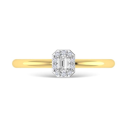 Diamond 1/6 Ct.Tw. Emerald Cut Promise Ring in 14K Two Tone Gold