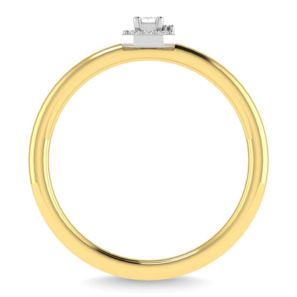 Diamond 1/6 Ct.Tw. Emerald Cut Promise Ring in 14K Two Tone Gold