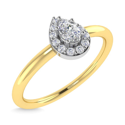 Diamond 1/6 Ct.Tw. Pear Cut Promise Ring in 14K Two Tone Gold