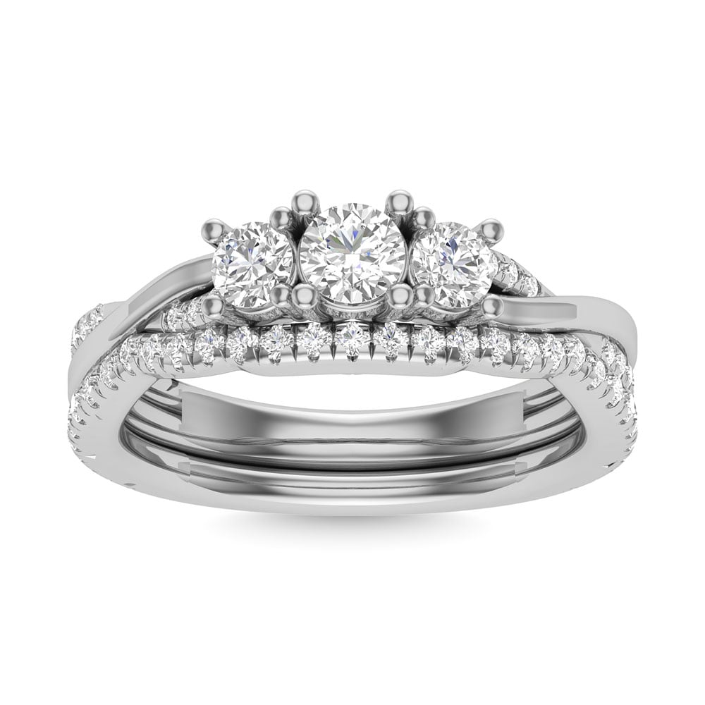 Diamond 1 Ct.Tw. Oval Cut Bridal Ring in 14K White Gold
