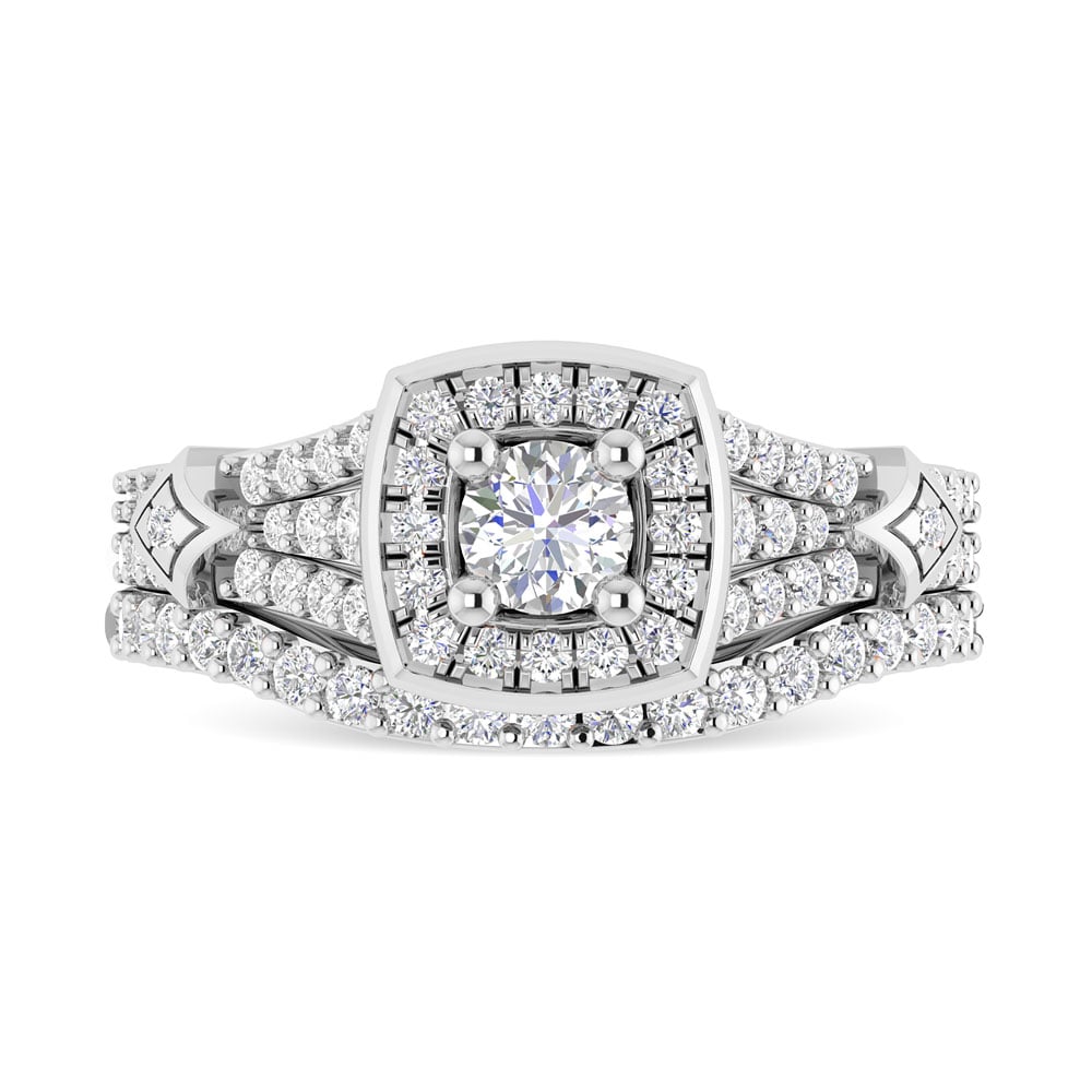 Diamond 3/4 Ct.Tw. Round Cut Engagement Ring in 14K White Gold