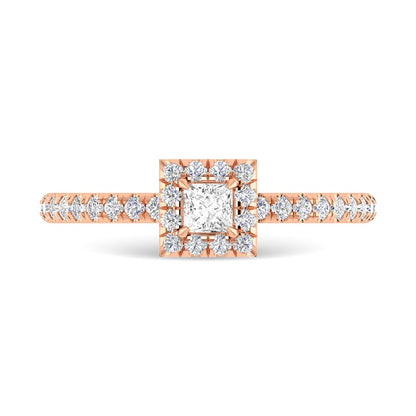 Diamond 3/4 Ct.Tw. Princess Cut Engagement Ring in 14K Rose Gold