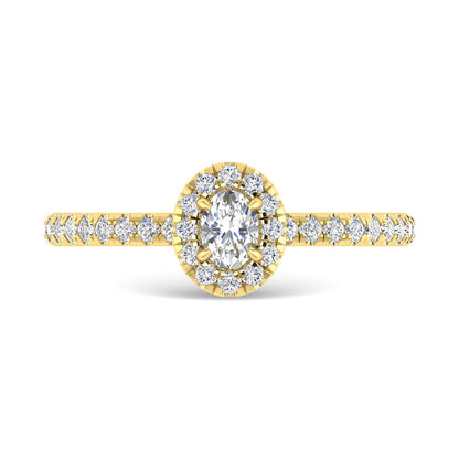 Diamond 3/4 Ct.Tw. Oval Cut Engagement Ring in 14K Yellow Gold