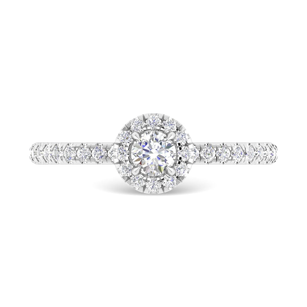 Diamond 3/4 Ct.Tw. Round Cut Engagement Ring in 14K White Gold