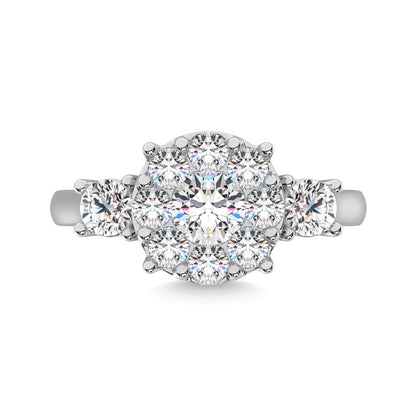 Diamond 2 Ct.tw Heart Three Stone Ring in 14K White Gold