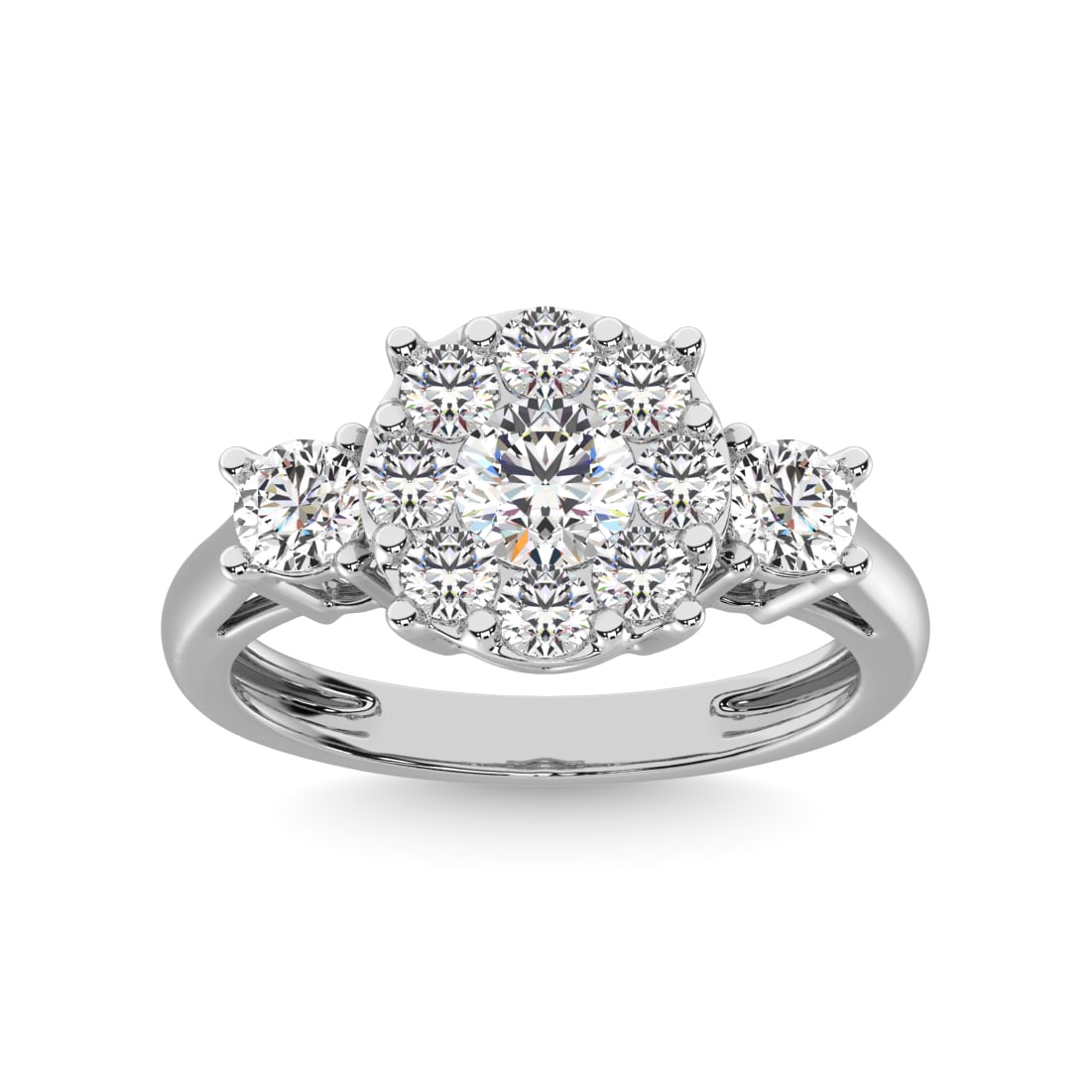 Diamond 2 Ct.tw Heart Three Stone Ring in 14K White Gold