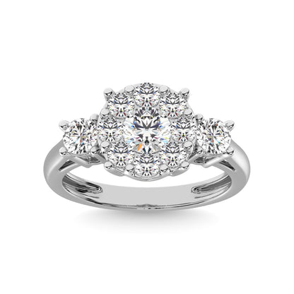 Diamond 2 Ct.tw Heart Three Stone Ring in 14K White Gold