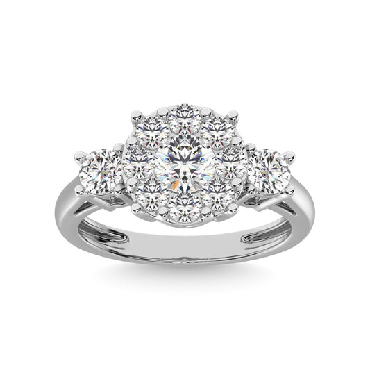 Diamond 2 Ct.tw Heart Three Stone Ring in 14K White Gold