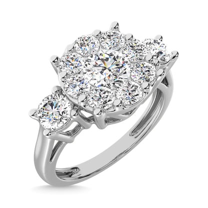 Diamond 2 Ct.tw Heart Three Stone Ring in 14K White Gold