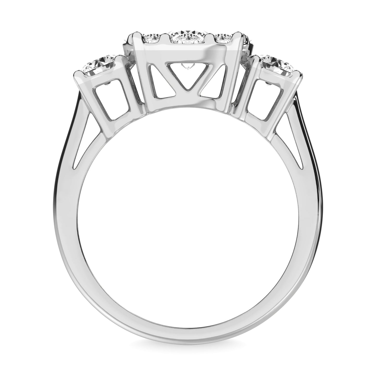 Diamond 2 Ct.tw Heart Three Stone Ring in 14K White Gold