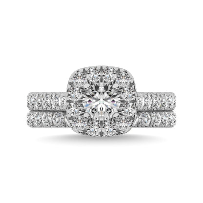 Diamond 2 Ct.tw Round Cut Halo Bridal Ring in 14K White Gold