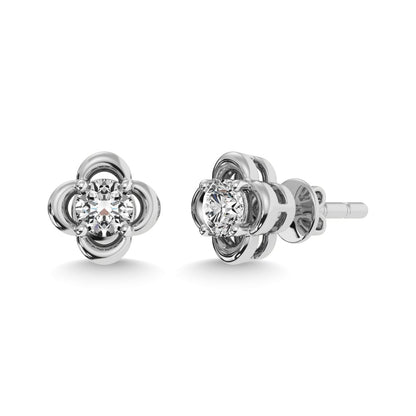 Diamond 1/4 Ct.tw Solitaire Stud Earrings in 14K White Gold