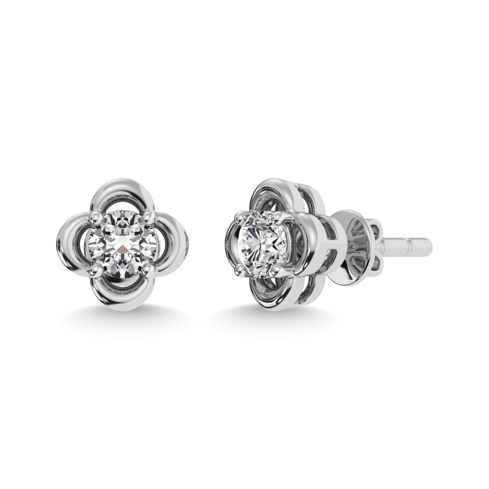 Diamond 1/2 Ct.tw Solitaire Dimond Stud Earrings in 14K White Gold