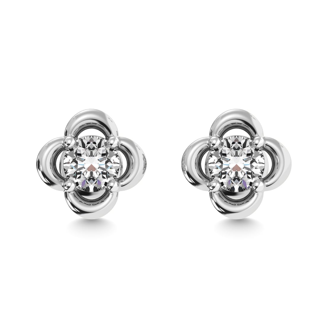 Diamond 1/2 Ct.tw Solitaire Dimond Stud Earrings in 14K White Gold