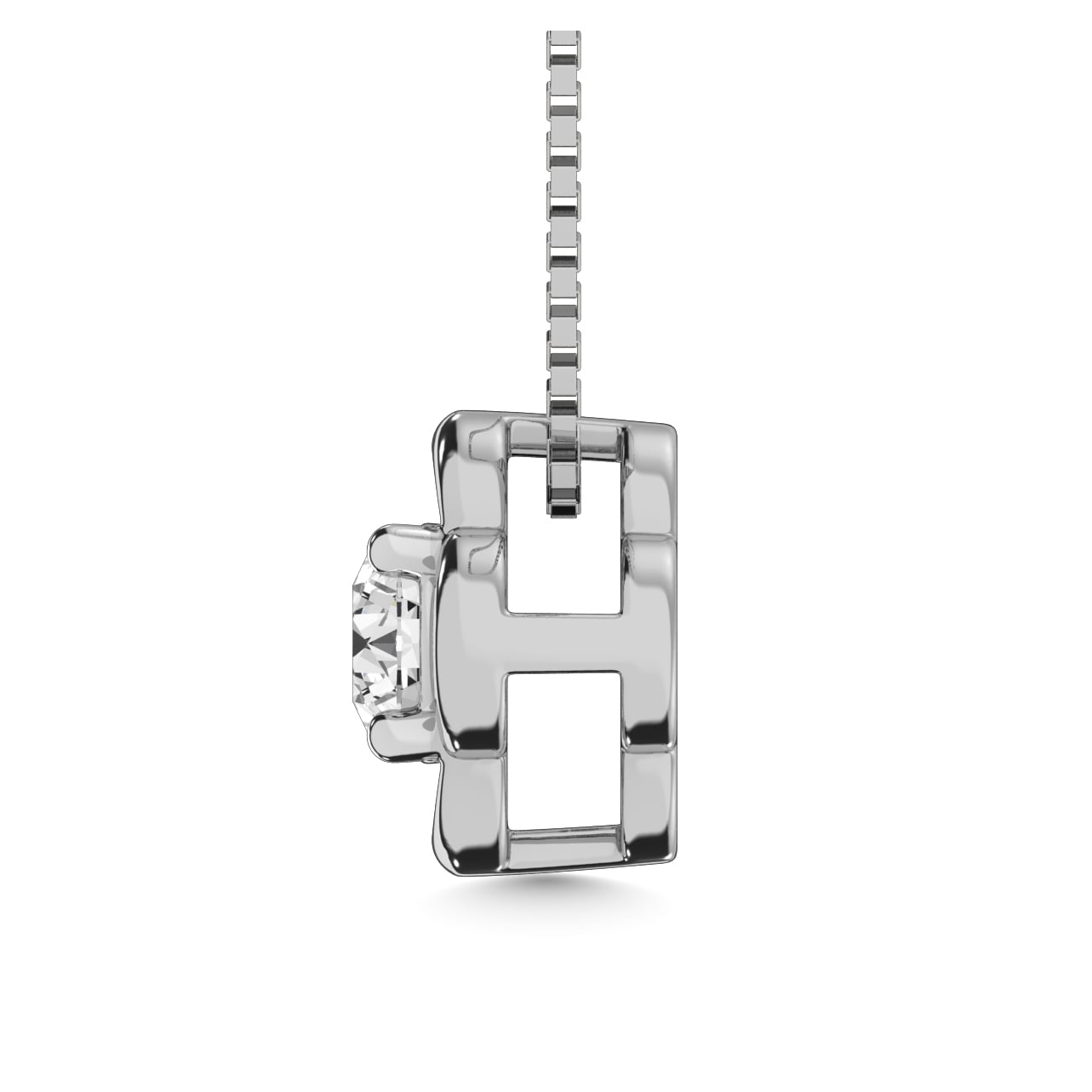 Diamond 1/5 Ct.tw Solitaire Dimond Pendant in 14K White Gold