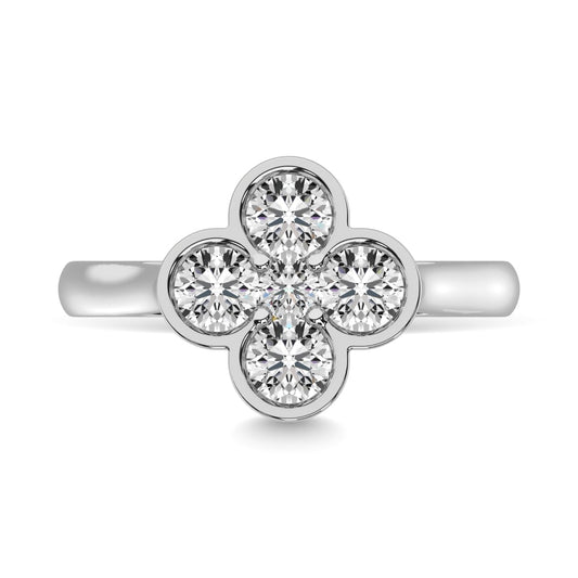 Diamond 1 Ct.tw Flower Ring in 14K White Gold