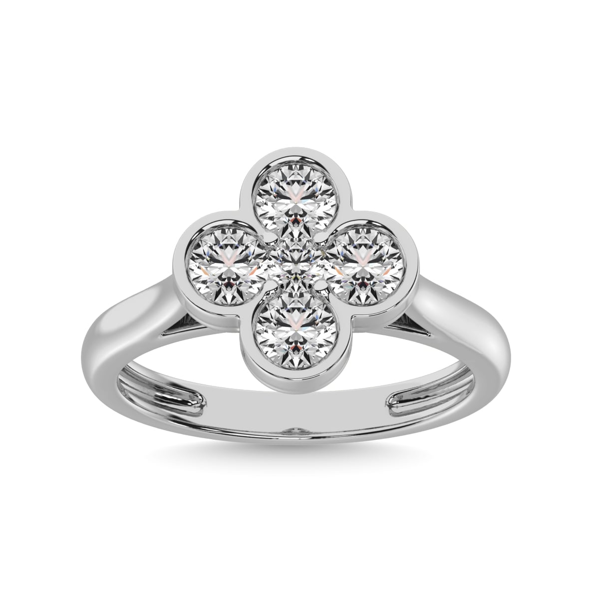 Diamond 1 Ct.tw Flower Ring in 14K White Gold