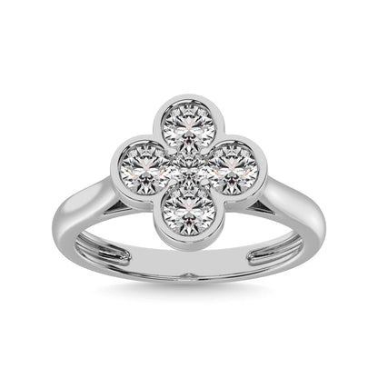 Diamond 1 Ct.tw Flower Ring in 14K White Gold