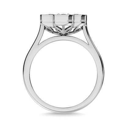 Diamond 1 Ct.tw Flower Ring in 14K White Gold