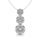 Diamond 1 1/2 Ct.tw Three Stone Flower Pendant in 14K White Gold