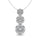 Diamond 1 Ct.tw Three Stone Flower Pendant in 14K White Gold