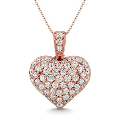 Diamond 1 1/2 Ct.tw Heart Pendant in 10K Pink Gold