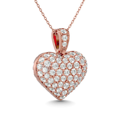 Diamond 1 Ct.tw Heart Pendant in 10K Pink Gold