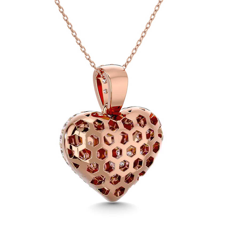 Diamond 1 Ct.tw Heart Pendant in 10K Pink Gold