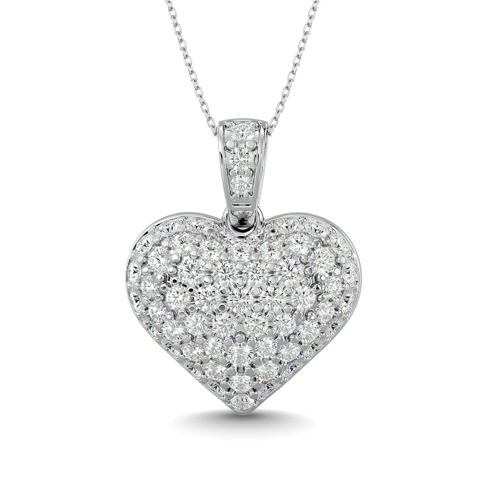 Diamond 1 1/2 Ct.tw Heart Pendant in 10K White Gold