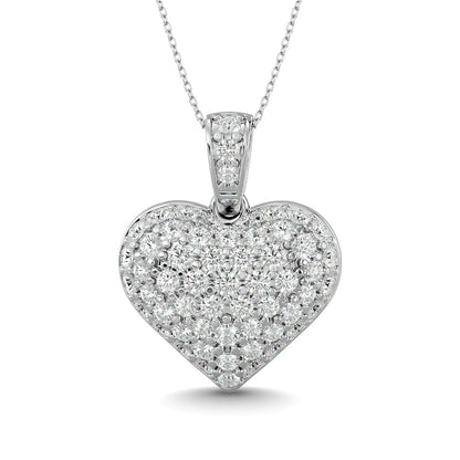 Diamond 1 1/2 Ct.tw Heart Pendant in 10K White Gold